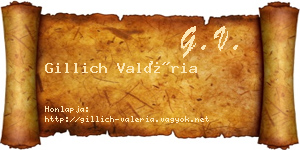 Gillich Valéria névjegykártya